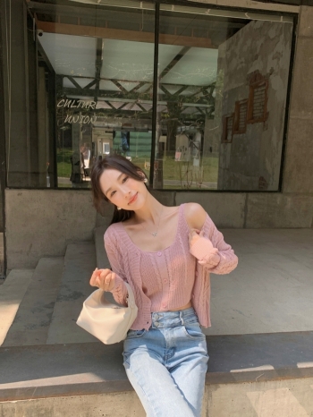 【Z824991】溫柔小姐姐麻花針織外套