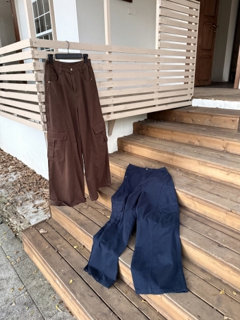 【Z829598】美式復古大口袋工裝褲