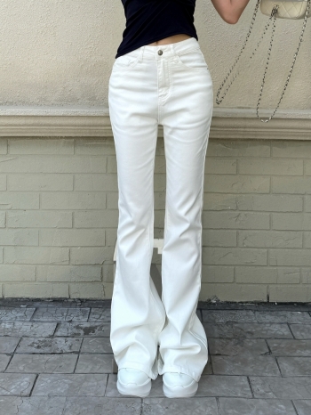 【Z829654】高腰顯瘦彈力喇叭牛仔褲