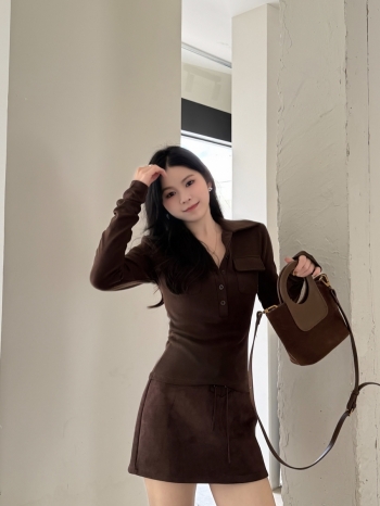 【Z829740】英倫風雙口袋polo領長袖