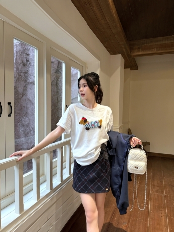 【Z829777】立體毛巾繡臘腸狗短T