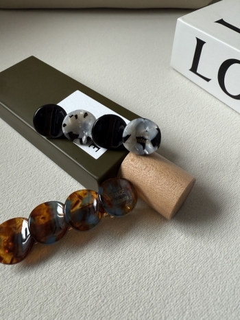 【Z829679】ins設計法式圓片拼接髮​​夾