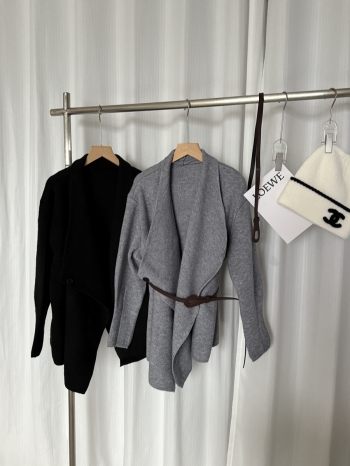 【Z829845】法式大翻領設計感毛衣外套