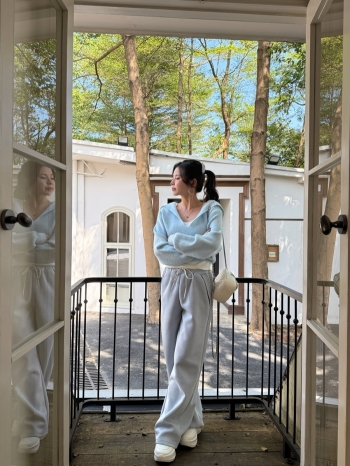 【Z829828】海軍領毛衣背心長褲套裝