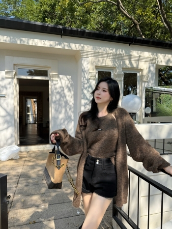 【Z829830】掛脖針織背心罩衫兩件套