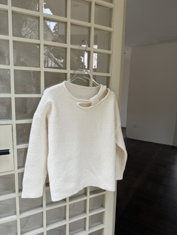 【Z829865】羊毛圈圈露肩針織上衣