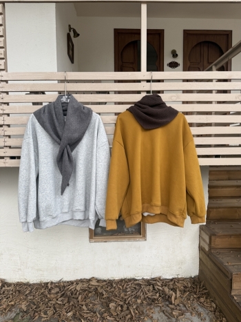 【Z829877】針織披肩純色圓領大學T