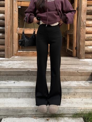 【Z829861】加絨顯瘦彈力喇叭瑜珈褲