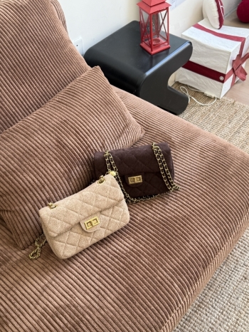 【Z829927】絨面小香風菱格鏈條包