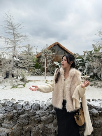 【Z829901】復古毛絨立領暗釦背心