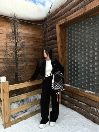 【Z829952】撞色腰頭嬰兒絨休閒褲