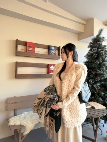 【Z829987】法式V領百搭羊羔毛背心