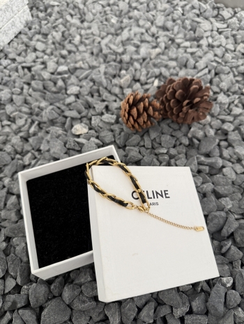 【Z829975】小香風皮繩金屬鍊條手鍊