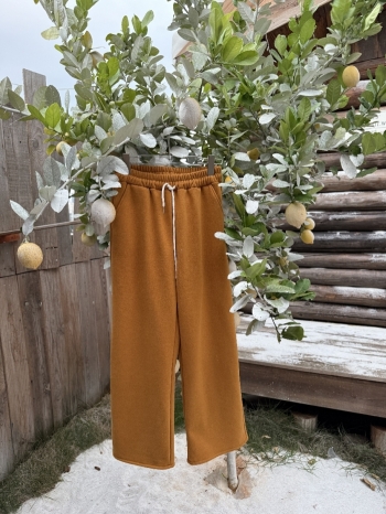 【Z829915】鬆緊腰抽繩直筒休閒褲