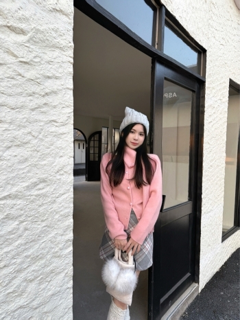 【Z830025】設計感可拆卸圍巾針織毛衣外套