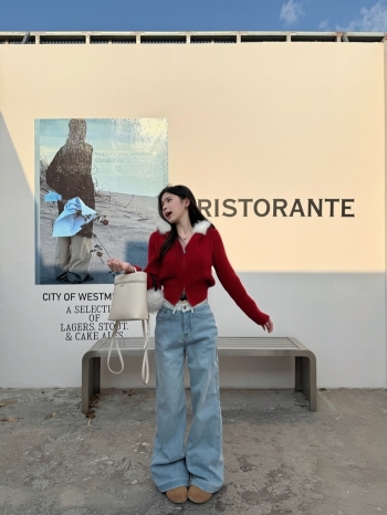 【Z830055】毛領麻花連帽雙拉鍊針織外套