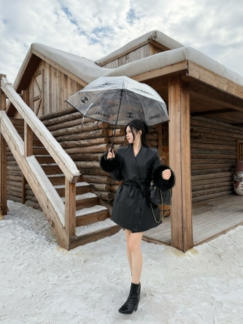 【Z830051】毛毛袖大翻領綁帶收腰皮外套