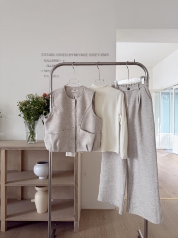 【Z830102】極簡風圓領背心素T休閒褲套裝