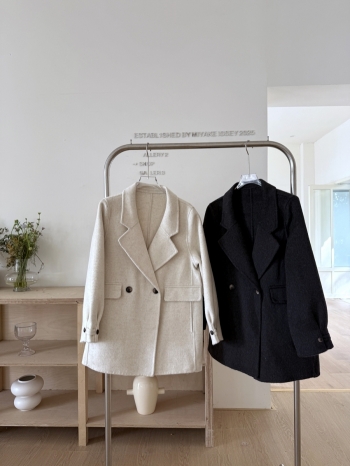 【Z830111】西裝領雙面羊絨大衣外套