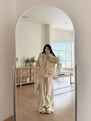 【Z829851】連帽羽絨鋪棉背心三件式休閒套裝