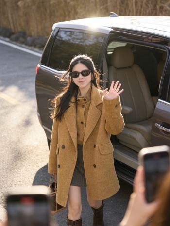 【Z830005】西裝針織領雙面羊毛大衣外套