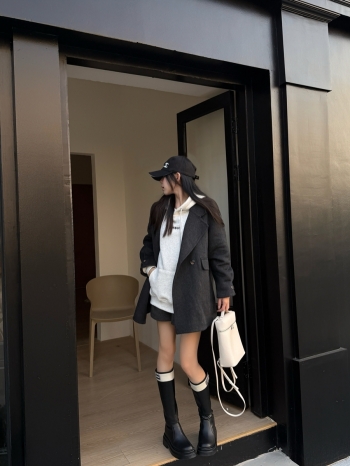 【Z830111】西裝領雙面羊絨大衣外套