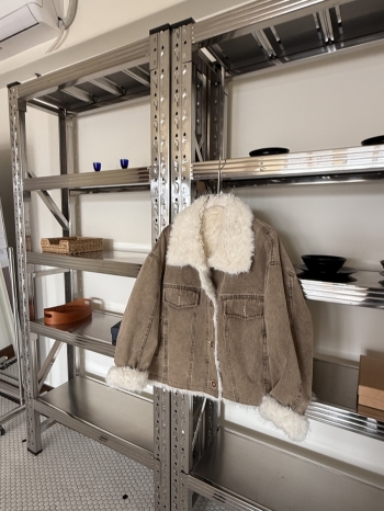 【Z830143】復古翻領羊羔毛牛仔外套