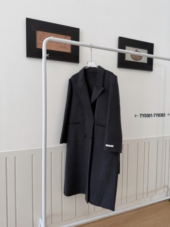 【Z830184】老錢風雙排釦羊絨大衣外套