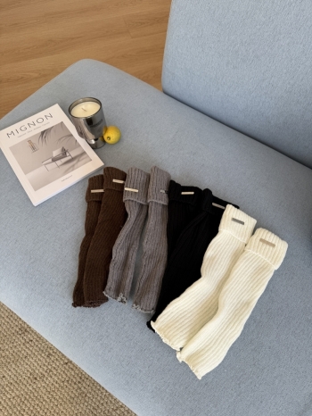 【Z830135】miu系金屬標反折堆堆襪套(四入組)