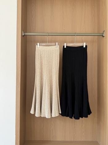 【Z830140】氣質優雅坑條針織魚尾裙