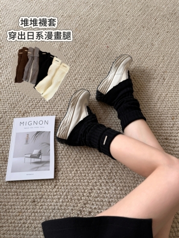 【Z830135】miu系金屬標反折堆堆襪套(四入組)