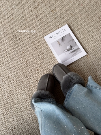 【Z830137】經典素面後底毛毛雪靴拖鞋