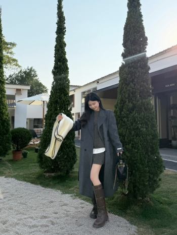 【Z830184】老錢風雙排釦羊絨大衣外套