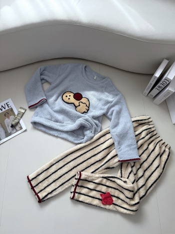 【Z830196】可愛酷貓珊瑚絨睡衣套裝