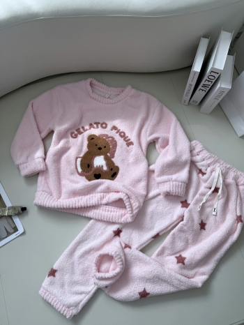 【Z830197】軟萌可愛小熊珊瑚絨睡衣套裝