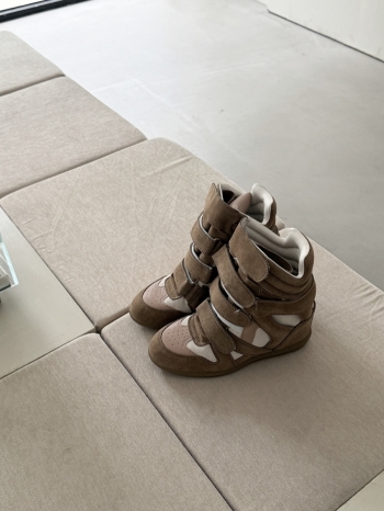 【Z830203】內增高麂皮拼接魔鬼氈德訓鞋