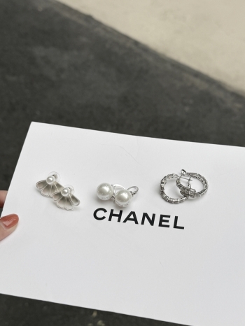 【Z830241】925純銀鑲鑽/珍珠耳環(三入組)