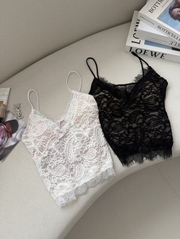 【Z830318】法式蕾絲美背吊帶背心