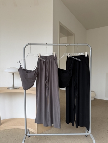 【Z830331】極簡鬆弛感兩件套！細肩背心＋垂墜闊腿褲