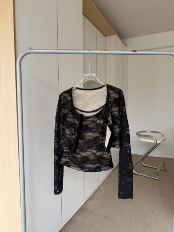 【Z830334】甜辣微透蕾絲背心罩衫兩件套