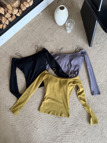 【Z830337】韓系性感一字肩吊帶長T