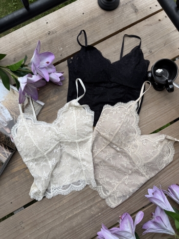 【Z830401】絕美V領蕾絲花邊吊帶背心