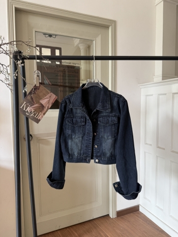 【Z830442】復古水洗做舊短款牛仔外套