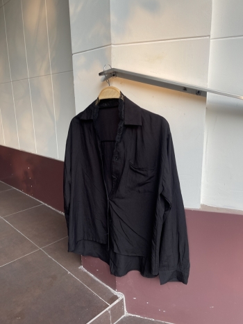 【Z830431】蕾絲花邊拼接V領長袖襯衫