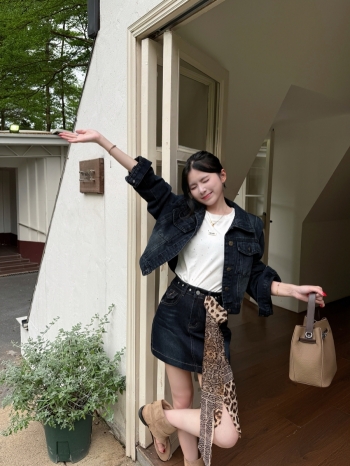 【Z830442】復古水洗做舊短款牛仔外套