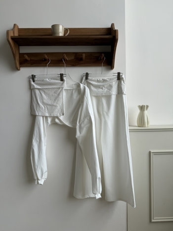 【Z830486】甜辣波點平口防曬外套休閒褲套裝