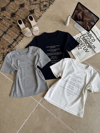 【Z830496】甜酷燙鑽字母圓領短T