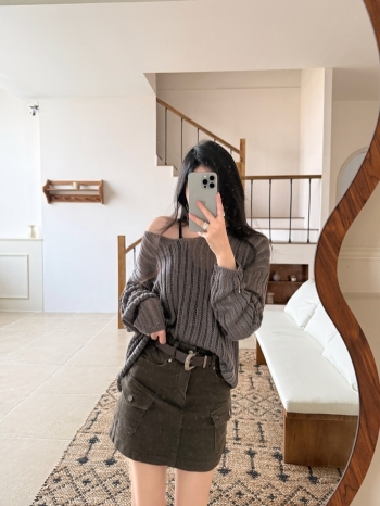 【Z830417】立體口袋工裝牛仔短裙