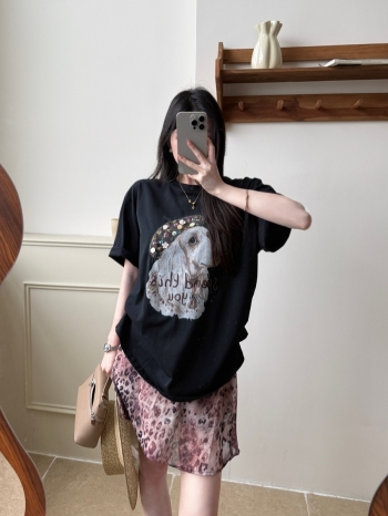 【Z830562】法式復古金絲豹紋雪紡短裙