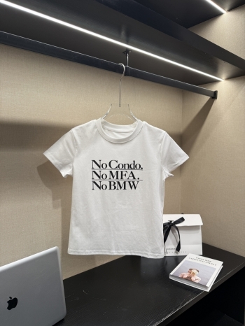 【Z830624】韓系百搭圓領字母印花短T